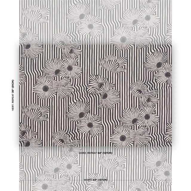 A groovy floral stripe with Op Art appeal, Chaney Floral is a contemporary, thoroughly original pattern based on artwork...