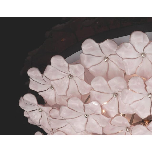 Italian 21st Century Pink Lotus Murano Flush Mount by Fabio LTD For Sale - Image 3 of 4