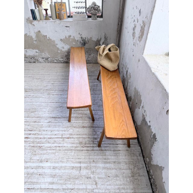 Mountain Furniture Benches in Pine and Oak in the style of Malmvall, 1950s, Set of 2 For Sale - Image 8 of 18