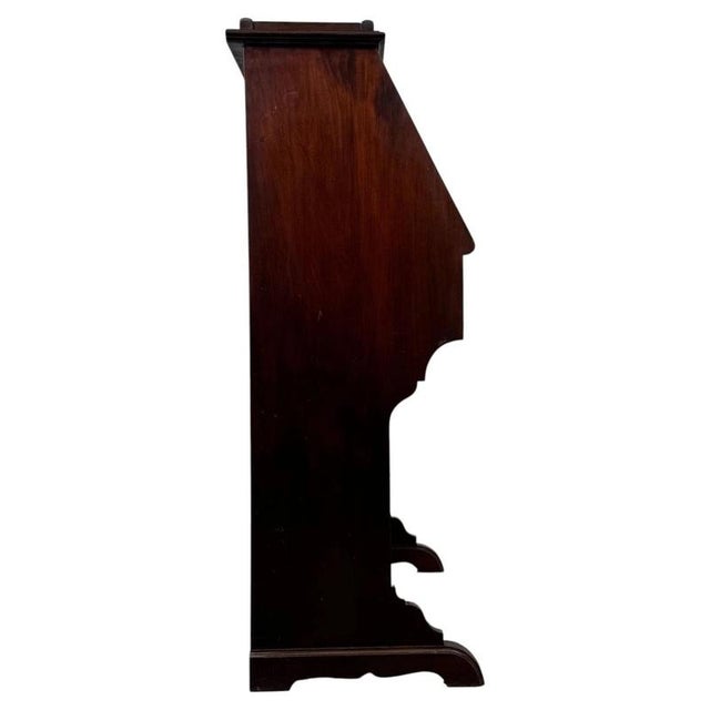 Brown Antique 20th Century English Chippendale Mahogany Bureau For Sale - Image 8 of 15