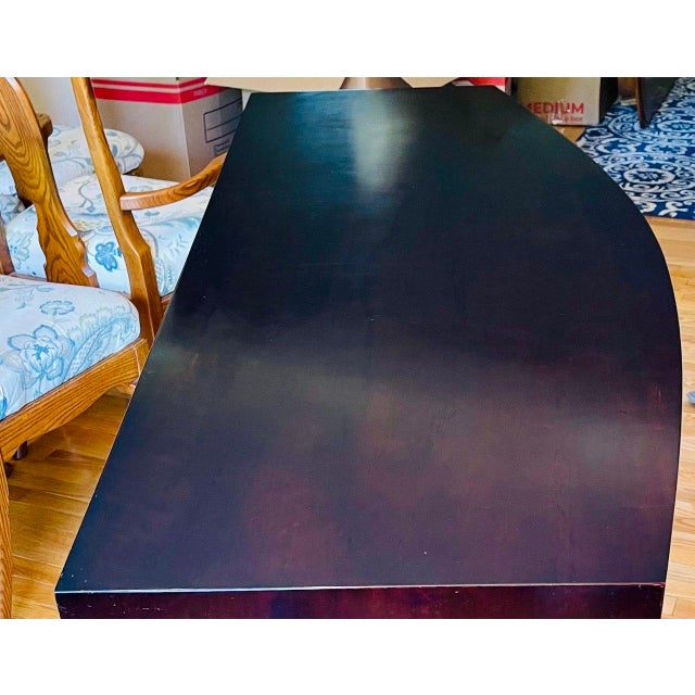 This striking modern dark wood console table (or versatile desk) paired with its matching 4-drawer chest creates a...