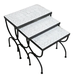 Outdoor Mosaic Moroccan Nesting Tables - Set of Three