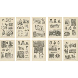 Johann Heck and Daniel Brinton, Illustrations of Various Scenes, Figures and Objects of South America, 1886, Prints, Set of 10 For Sale