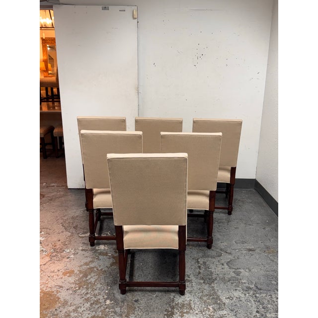 2020s Restoration Hardware Empire Parsons Back Dining Chairs, Set of Six For Sale - Image 5 of 12