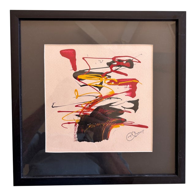 T. Oliver, 12 X 12 Painting, Mid-Century Modernist Abstract Painter For Sale