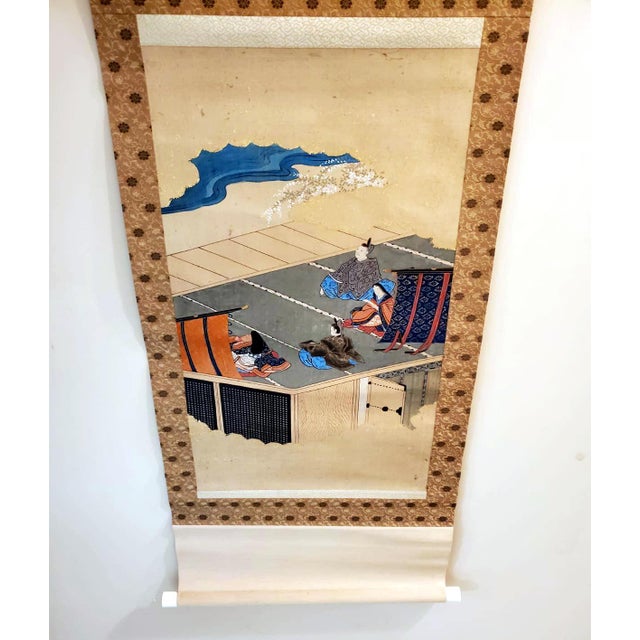 Two Antique Japanese Hanging Scroll Paintings For Sale - Image 14 of 15