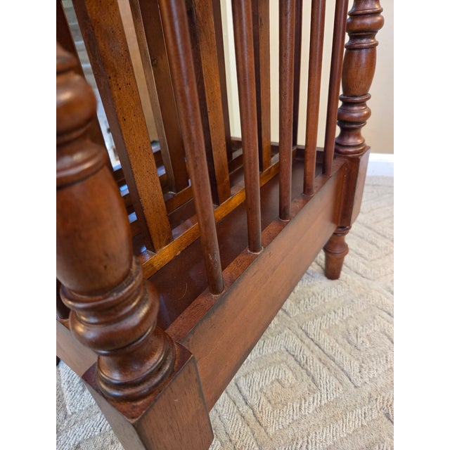 Wood Vintage Canterbury Style Magazine Rack For Sale - Image 7 of 9