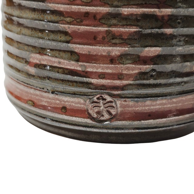 Studio Art Pottery Lidded Jar Cookie Jar Signed 11.75" For Sale - Image 9 of 9