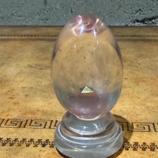 Vintage Sculpture of a Lucite in the Shape of an Egg Golden Pyramid Vasa Era For Sale - Image 13 of 15