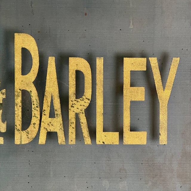 Wood Vintage Gilt "Rice & Barley" Country General Store Mesh Screen With Wood Frame For Sale - Image 7 of 9