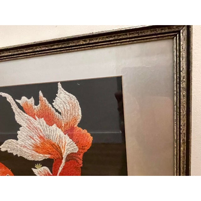 Vintage Chinoiserie Embroidered Koi Framed Artwork For Sale - Image 10 of 11
