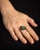 Aquamarine, Black Onyx and Diamond Dome Ring For Sale - Image 4 of 4