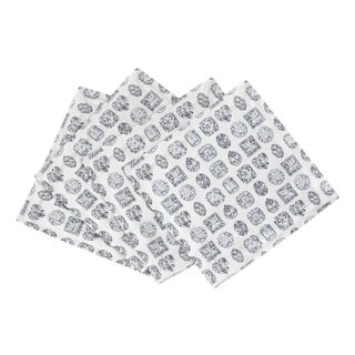 Bougie Diamonds Ice Cotton Sateen Cocktail Napkins, Set of 4 For Sale