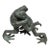 Antique Japanese Copper Sumo Wrestling Frogs For Sale