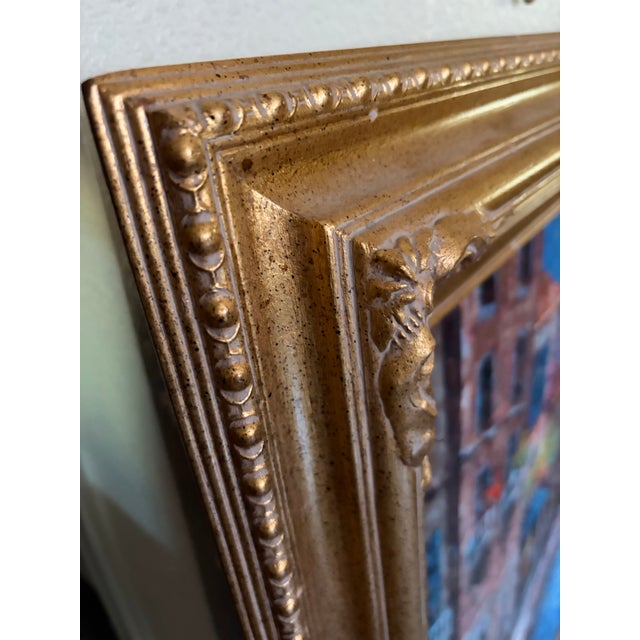 1970s Massive Venice Canal Scene – Burnette Original Oil Impasto Texture For Sale - Image 11 of 12