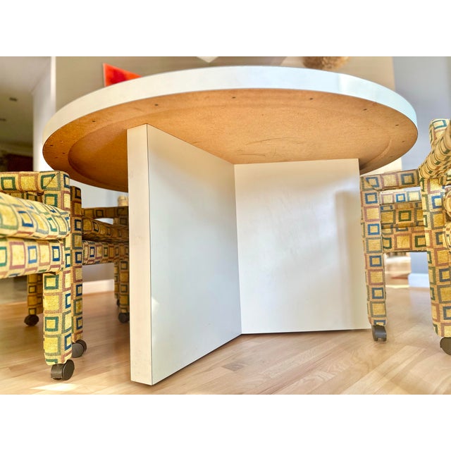 Mid 20th Century Mid Century Modern Dining Set - 6 Milo Baughman Style Parsons Chairs and a Round Table For Sale In Raleigh - Image 6 of 12