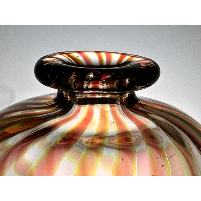 Early Studio Glass Art Vase by Tchai Munch for Ebeltoft Glas, Denmark 1980s For Sale - Image 3 of 14
