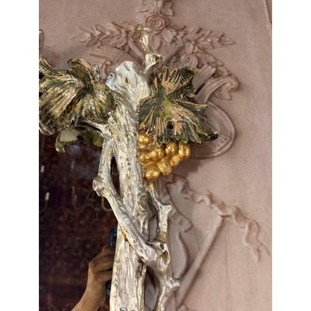 Pair of Italian Baroque Wall Mirrors, Hand-Carved Wood, Circa 1960s For Sale - Image 15 of 16
