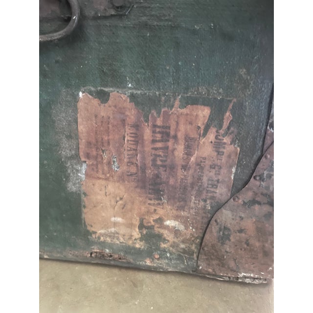 Green Late 19th Century French Transatlantic Steamship Trunk - Compagnie Générale Transatlantique, Le Havre to New York For Sale - Image 8 of 9