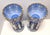 Antique Bohemian Czech Victorian Blue Opaline Glass Enamel Floral Lusters Pair For Sale - Image 4 of 12