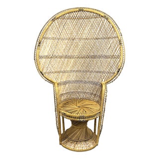 Classic Wicker and Rattan Peacock Chair. For Sale