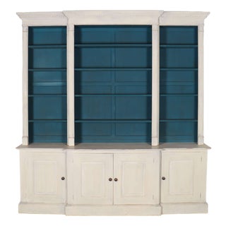 English Breakfront Library Bookcase, 1890s For Sale