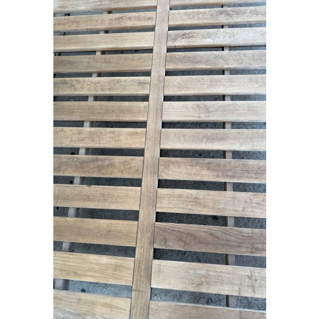 Brown Restoration Hardware Solid Teak Outdoor Platform Base/Chaise Lounge For Sale - Image 8 of 10