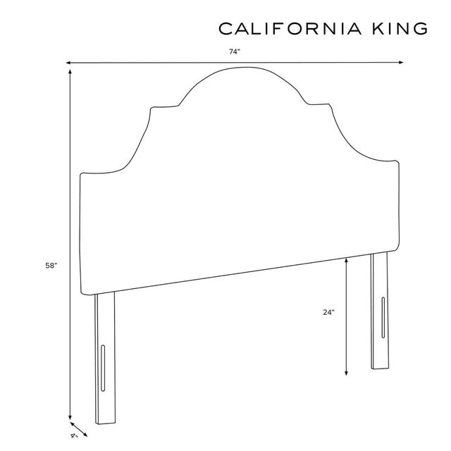 Halsted Headboard in Pink Champagne Luxe Velvet, California King For Sale In Chicago - Image 6 of 7