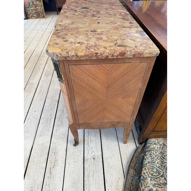 19th Century French Louis XV Bleached Marble Top Chest of Drawer / Commode For Sale - Image 10 of 12