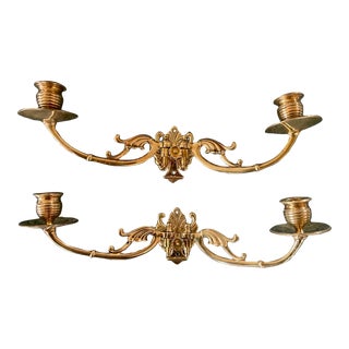 Late 20th Century English Brass Wall Sconces With Swing Arms - a Pair For Sale