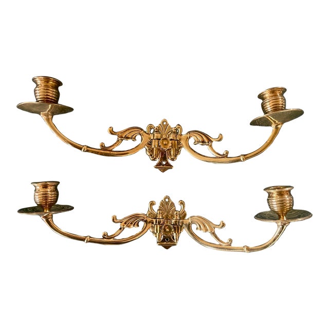 Late 20th Century English Brass Wall Sconces With Swing Arms - a Pair For Sale