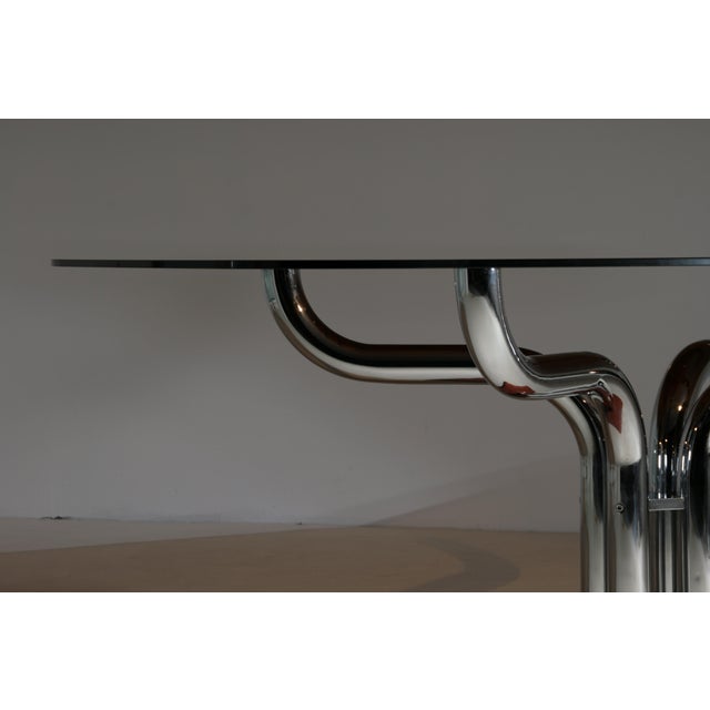 Red Italian Chrome and Smoked Glass Table from Guido Faleschini, 1970s For Sale - Image 8 of 18