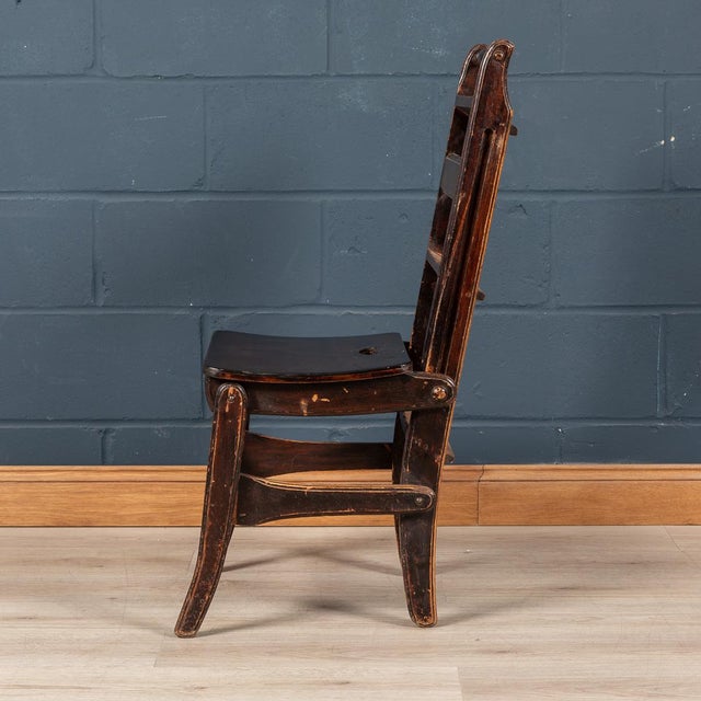 20th Century Metamorphic Oak Library Chair, England, 1900s For Sale - Image 5 of 18