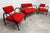 Metal Red Sofa and Armchairs, 2001, Set of 3 For Sale - Image 7 of 18