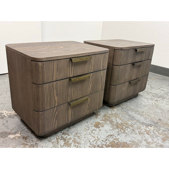 Modern Restoration Hardware Ciro Closed Nightstands, Pair For Sale - Image 3 of 12