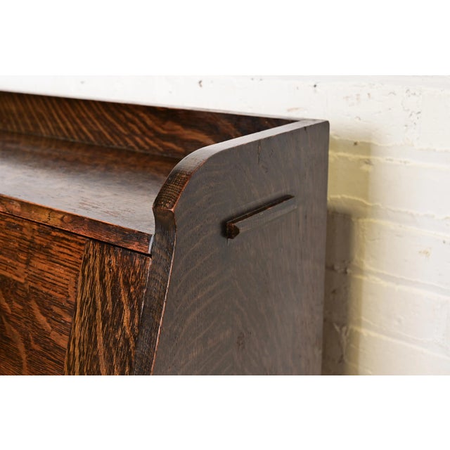 Stickley Brothers Antique Mission Oak Arts & Crafts Drop Front Secretary Desk, Circa 1900 For Sale - Image 10 of 14