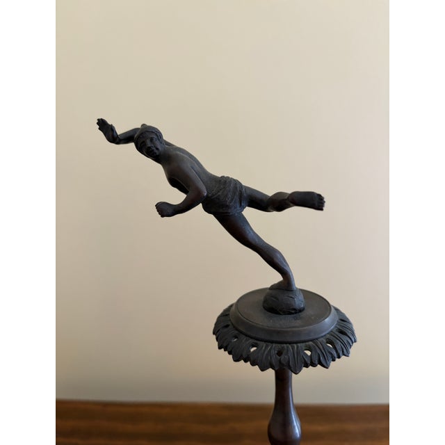 Grand Tour Style Bronze Figural Sculpture on Marble Pedestal, Neoclassical Dancer For Sale - Image 4 of 11