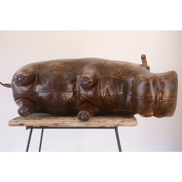 Vintage 1960s Dmitri Omersa Leather Hippo For Sale - Image 12 of 16
