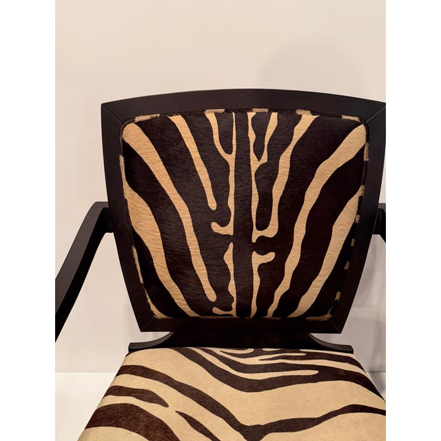 Smania Faux Zebra Printed Cowhide Club Chairs - A Pair For Sale - Image 4 of 18