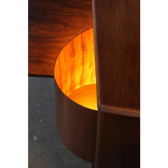 Mid-Century Modern Art Deco Mahogany Writing Desk, 1950s For Sale - Image 10 of 18