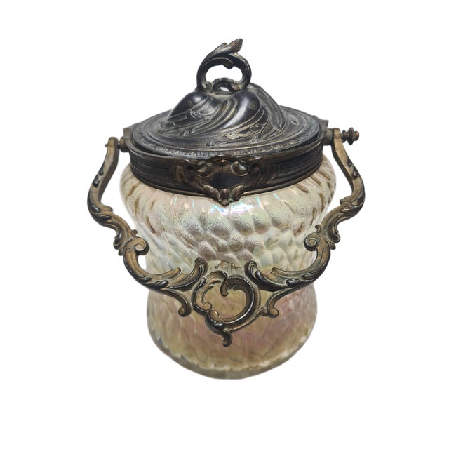 Metal Art Nouveau German Biscuit Box from Loetz, 1890s For Sale - Image 7 of 18