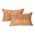 Pair of Silk & Down Stuffed Pillows in Orange & Emerald Green Eastern Patterning For Sale