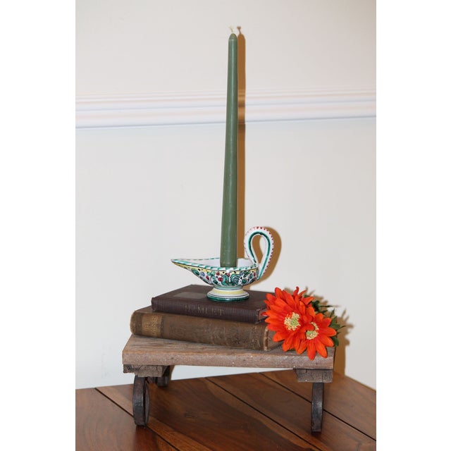 Deruta Vintage, Italian Deruta Ceramiche Aladdin Finger Candlestick Holder For Sale - Image 4 of 7