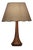 Organic Teak and Brass Table Lamp with Flower Shade, Denmark, 1960s For Sale