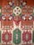 Vintage Persian Tehran Area Rug, Hand-Knotted Wool & Silk, Allover Geometric Pattern, Red & Green, 7x10 For Sale - Image 4 of 7