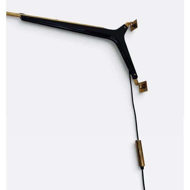 Metal Adjustable Wall Lamp with Metal and Brass from Stilnovo, Italy, 1950 For Sale - Image 7 of 12