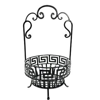 Vintage Iron Greek Key Fruit Bowl For Sale