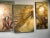 Mid-Century Modern 1970s Signed Modernist Abstract Lacquer Design Triptych Paintings - Set of 3 For Sale - Image 3 of 9
