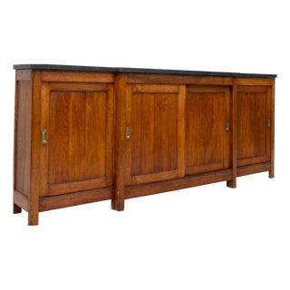 Oak and Bluestone Back Bar, 1930 For Sale