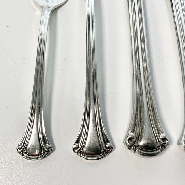 1970s Vintage Traditional Hollywood Regency Silver Plate Flatware - Set of 71 For Sale - Image 9 of 18